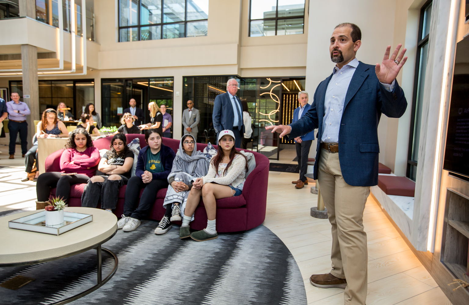 Ed Russo speaking with East Brunswick, NJ students